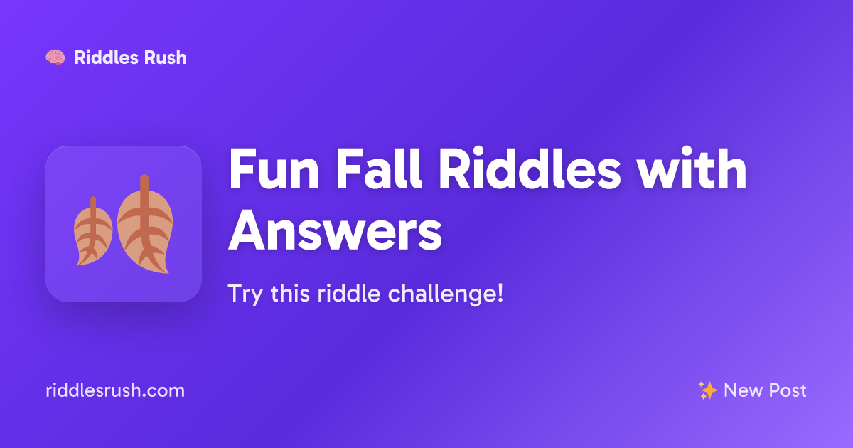 Fun Fall Riddles with Answers | Riddles Rush