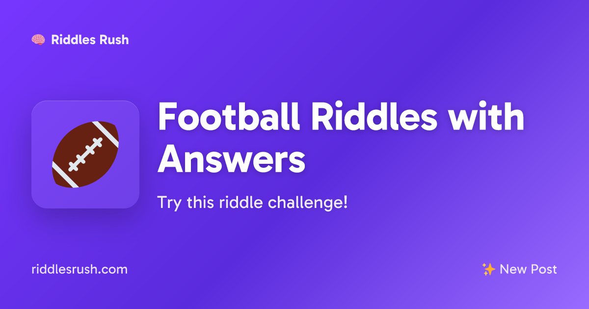 Football Riddles with Answers | Riddles Rush